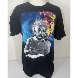 Albert Einstein Physics Science Philosophy T-Shirt XL Pipe Space Universe Colors
